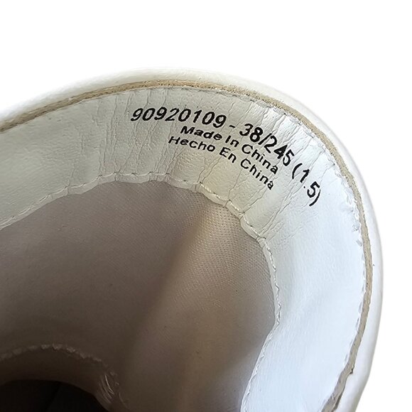 Charles & Keith Lug Sole Platform Rubber / Faux Leather Boots, Cream, Size 38/8 - Picture 5 of 9